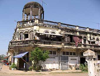 Old French building in Kratie, Cambodia