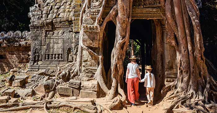 Family tour of Angkor in Cambodia