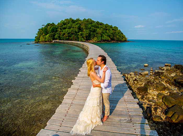 Honeymoon couple at Song Saa Private island in Cambodia