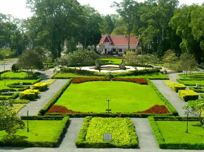 English gardens at Raffles Grand Hotel Siem Reap, Cambodia