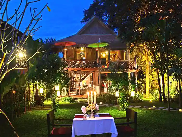 Private villa dining in Angkor, Cambodia