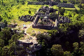 Preah Vihear temple from helicopter
