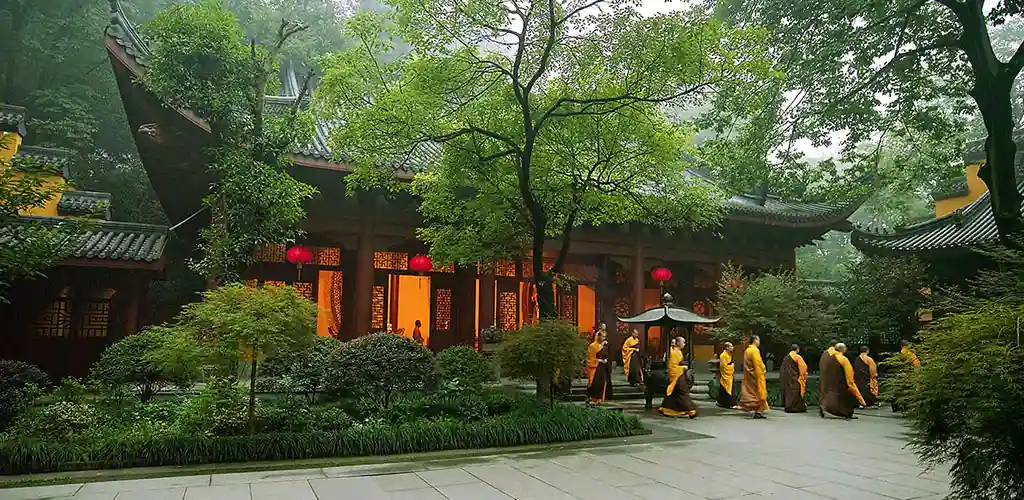 Monks at Aman's Amanfayun in Hangzhou