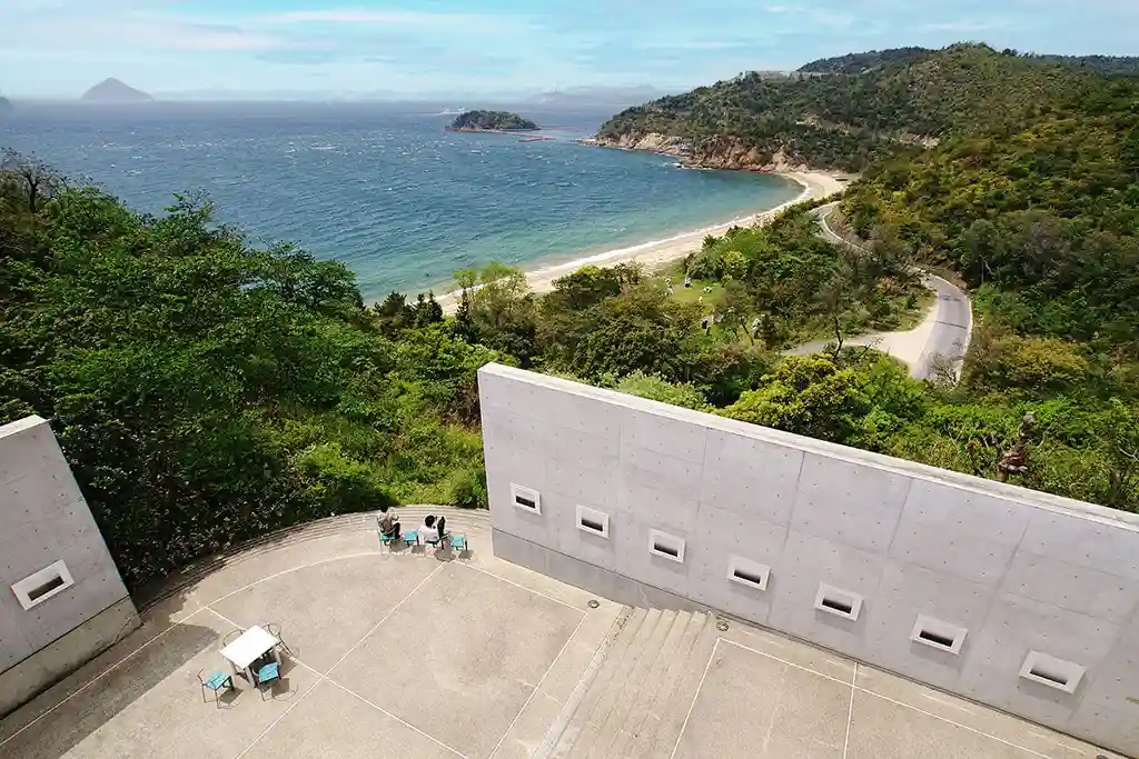 Views of the Seto inlands sea and Naoshima coastline from the Benesse house.