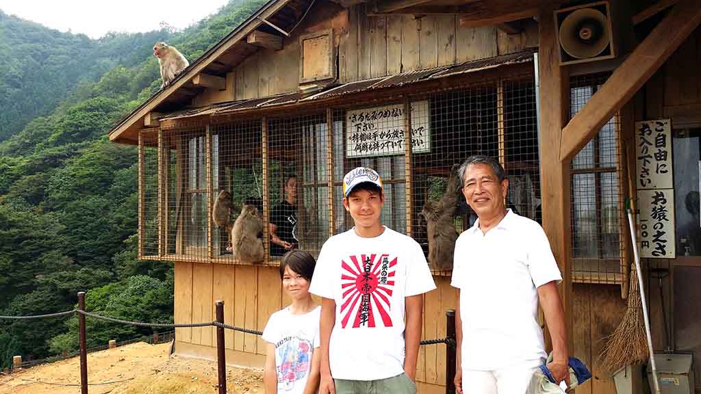 Mario Morris at monkey park in Arashiyama, Kyoto