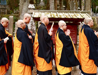 monks in koya san Japan