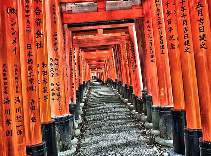 Fushimi Inari Shrine gateway in Kyoto, Japan