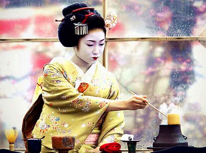 Traditional tea ceremony  teacher in Kyoto, Japan
