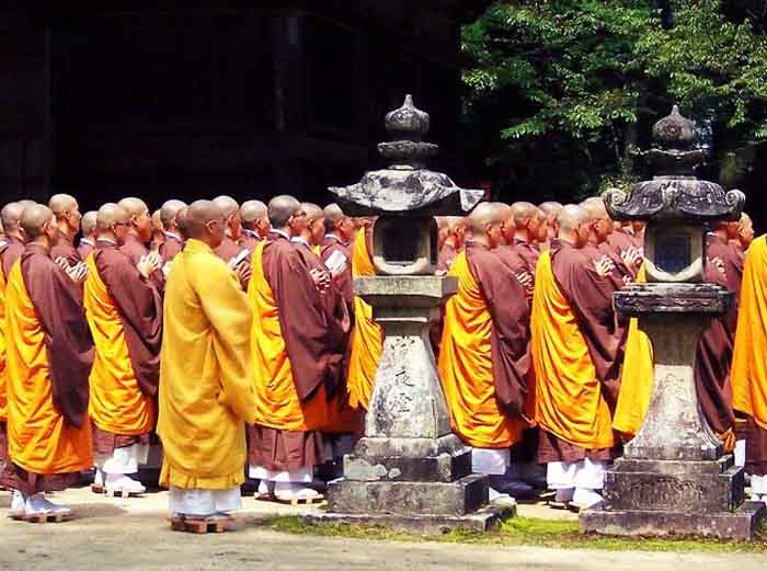 Monk procession in Koyasan, Japan