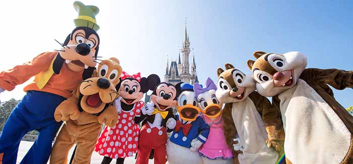 Tokyo Disney characters Pluto, Mickey, Minnie, Donald and more.