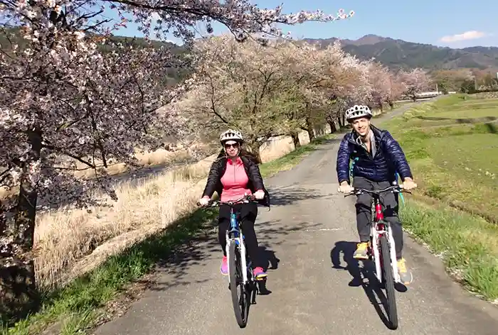 Cycling tour in Japanese countryside