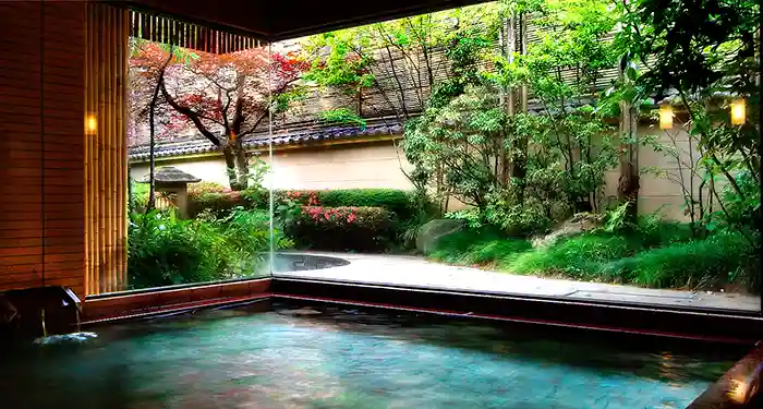 In room onsen at the Nishimuraya Honkan ryokan