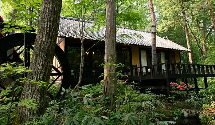 Exterior of Wanosato ryokan in Takayama, Japan