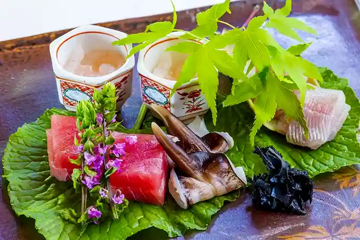 Kaiseki dish at Wanosato luxury ryokan in the Japanese Alps, Takayama, Japan