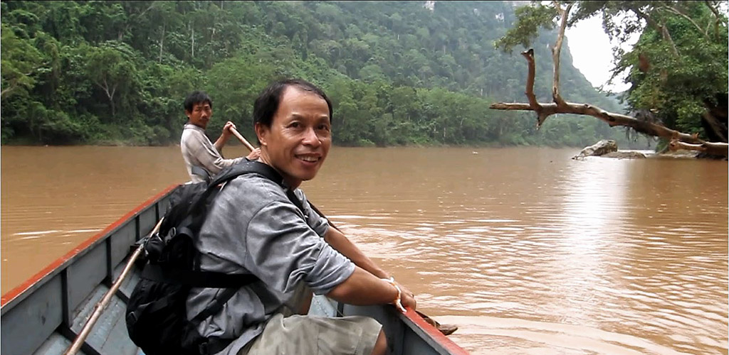 Boating on the Nam Ou river near Muang Ngoi, Laos