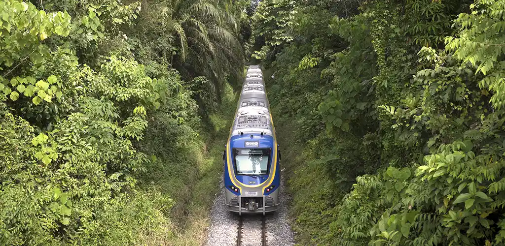 Belmond Jungle Line luxury train in the jungle of Malaysia.