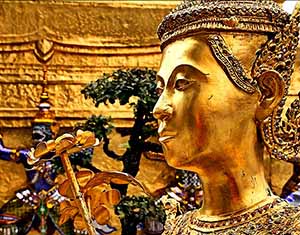 Gilded statue at the Royal Palace, Bangkok