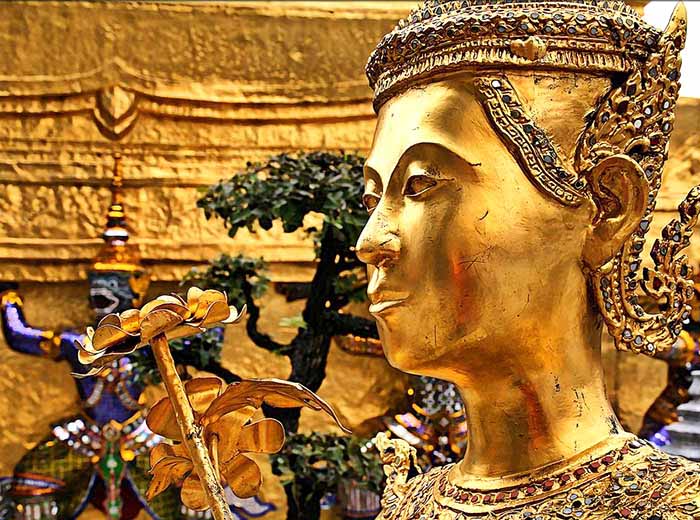 Gilded statue at Bangkok's Royal Palace