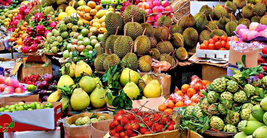 Thai fruits at market