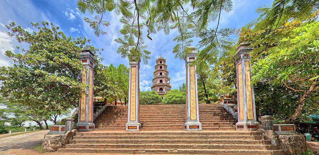Steps of Thien Mu Pagoda, Hue, Vietnam