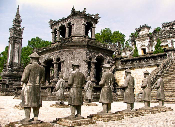 Courtyard of Khai Dinh royal tomb, Hue, Vietnam