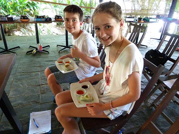 Family cooking class in Vietnam