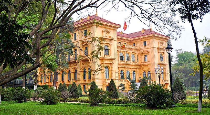 Hanoi Presidential Palace and French Colonial Administration building for Indochine 