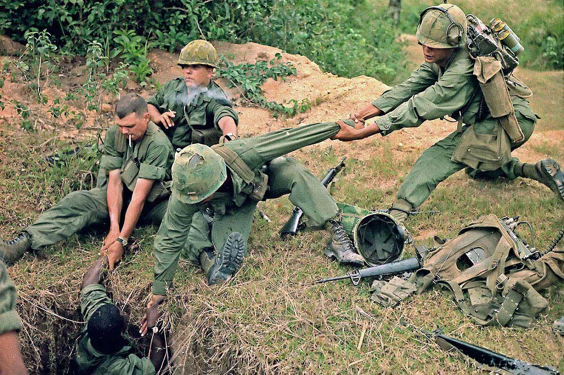 "Tunnel rats" at the Cu Chi tunnels during Vietnam war